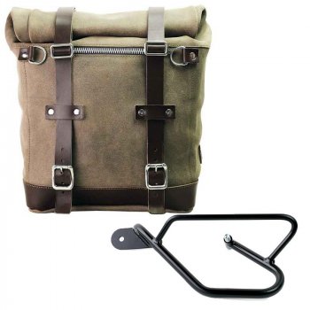 スプリットレザーのサイドバッグ+ Guzzi V9 Bobber SXフレーム