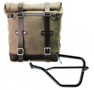 スプリットレザーのサイドバッグ+ヤマハSXフレーム