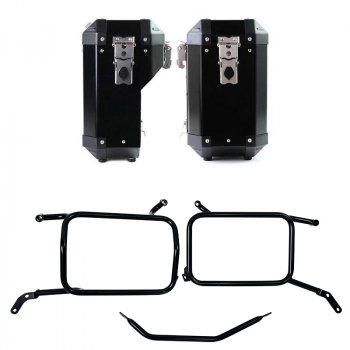 Atlas アルミバッグ 40L+34L + アルミバッグフレーム Moto Guzzi V85 TT (2024 年以降) のペア