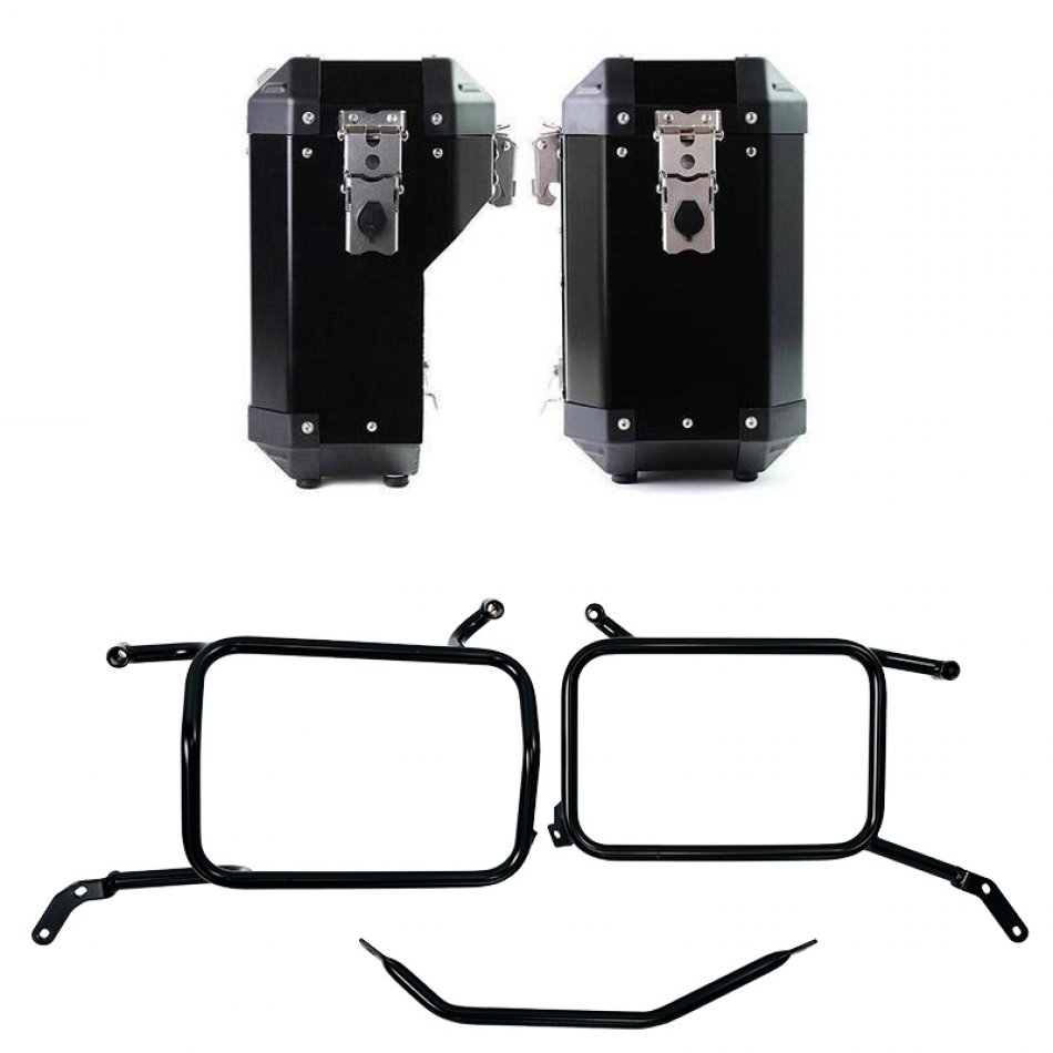 Atlas アルミバッグ 40L+34L + アルミバッグフレーム Moto Guzzi V85 TT (2024 年以降) のペア