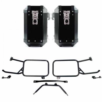 Atlas アルミニウム 40L+40L バッグ ペア、Moto Guzzi Stelvio フレーム付き (2024 年以降)