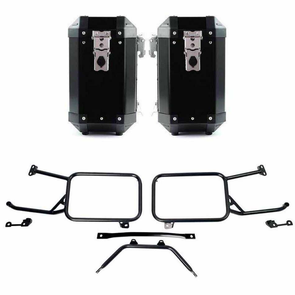 Atlas アルミニウム 40L+40L バッグ ペア、Moto Guzzi Stelvio フレーム付き (2024 年以降)