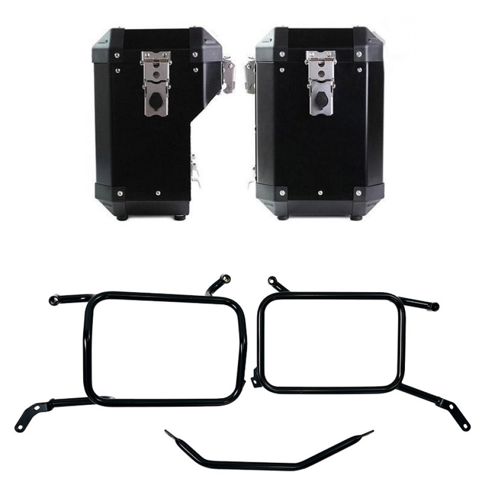 Atlas アルミバッグ 47L+41L + アルミバッグフレームのペア Moto Guzzi V85 TT (2024 年以降)