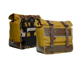 Cult Canvas製サイドバッグ（40L～50L）2個セット + BMW R1300GS ADV用アルミプレート2枚セット