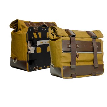 Cult Canvas製サイドバッグ（40L～50L）2個セット + BMW R1300GS ADV用アルミプレート2枚セット