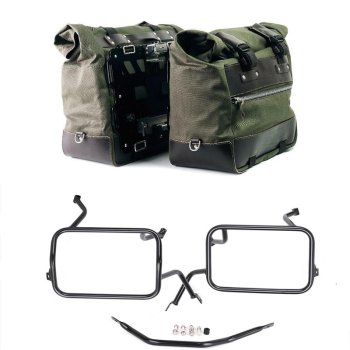 Canvas 40L - 50L の Cult サイドバッグ 1 組 + アルミプレート 1 組 + アトラス アルミパニアフレーム BMW F450GS