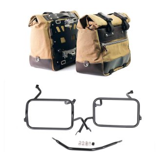 Canvas 40L - 50L の Cult サイドバッグ 1 組 + アルミプレート 1 組 + アトラス アルミパニアフレーム BMW F450GS
