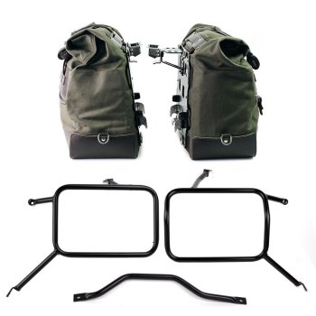 Canvas 40L - 50L の Cult サイドバッグ 1 組 + アルミプレート 1 組 + アトラス製アルミ製パニアフレーム　トライアンフ ストリートスクランブラー900（2026年以降モデル対応）