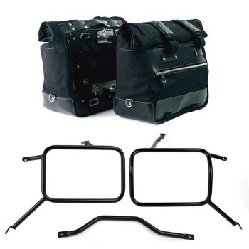 Canvas 40L - 50L の Cult サイドバッグ 1 組 + アルミプレート 1 組 + アトラス製アルミ製パニアフレーム　トライアンフ ストリートスクランブラー900（2026年以降モデル対応）
