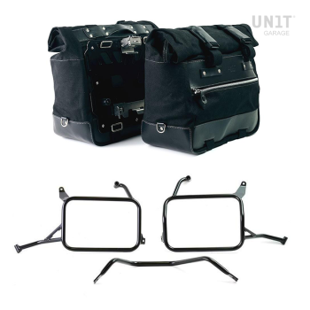 Canvas 40L - 50L の Cult サイドバッグ 1 組 + アルミプレート 1 組 + Atlas Yamaha Ténéré 700 アルミニウム サドルバッグ フレーム