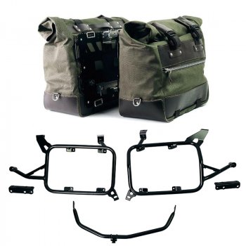 カルトインキャンバスサイドバッグ40L - 50Lペア + アルミプレートペア + アルミパニエフレーム BMW F900GS ADV