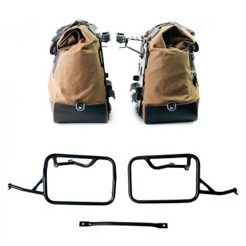 キャンバス 40L - 50L のカルト サイド バッグ 2 組 + アルミニウム プレート 1 組 + アルミニウム バッグ用フレーム BMW R1300GS