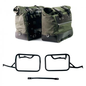 キャンバス 40L - 50L のカルト サイド バッグ 2 組 + アルミニウム プレート 1 組 + アルミニウム バッグ用フレーム BMW R1300GS