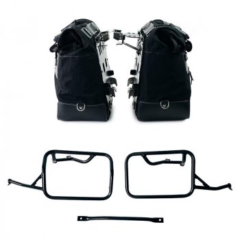 キャンバス 40L - 50L のカルト サイド バッグ 2 組 + アルミニウム プレート 1 組 + アルミニウム バッグ用フレーム BMW R1300GS