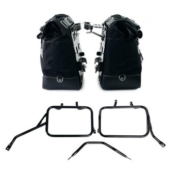 Canvas 40L - 50L の Cult サイドバッグ 1 組 + アルミプレート 1 組 + Triumph Tracker 400 アルミサドルバッグフレーム