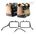 Canvas 40L - 50L の Cult サイドバッグ 1 組 + アルミプレート 1 組 + Triumph Tracker 400 アルミサドルバッグフレーム