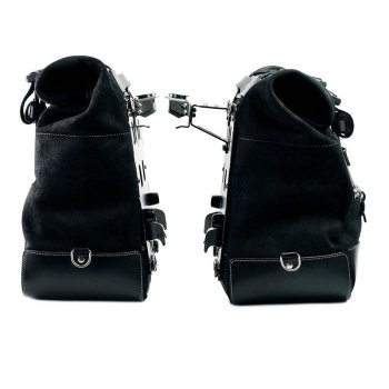 スプリットレザーのカルトサイドバッグのペア 40L - 50L + アルミニウムプレート