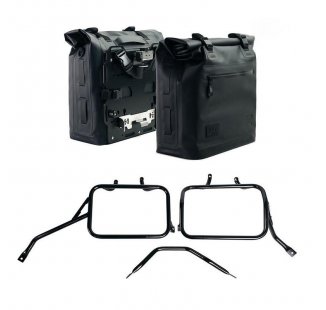 TPU35Lの2つのKhaliサイドバッグ-45L+アルミニウムプレートのペア + Triumph Speed 400 & Scrambler 400 X アルミ サドルバッグ フレーム