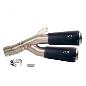 溶接が見えるロー ダブル チタン エキゾースト BMW R12 NineT