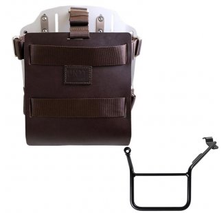 調整可能なレザーフロントとクイックカップリングを備えたアルミニウムバッグホルダー + BMW F900GS フレーム 左