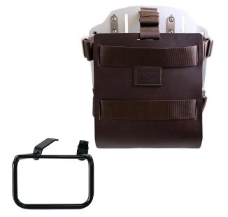 調整可能なレザーフロントとクイックカップリングを備えたアルミニウムバッグホルダー + BMW R12 G/S フレーム右