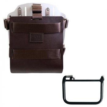 調整可能なレザーフロントとクイックカップリングを備えたアルミニウムバッグホルダー + BMW R12 シャーシ左