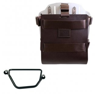 調整可能なレザーフロントとクイックカップリングを備えたアルミニウムバッグホルダー + ホンダ GB350S フレーム  右