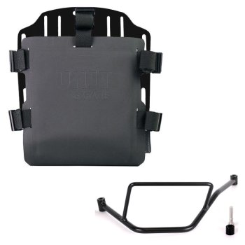 調整可能なハイパロンフロントとクイックカップリングを備えたアルミニウムバッグホルダー + BMW F450GS フレーム 左