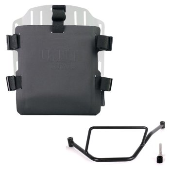 調整可能なハイパロンフロントとクイックカップリングを備えたアルミニウムバッグホルダー + BMW F450GS フレーム 左