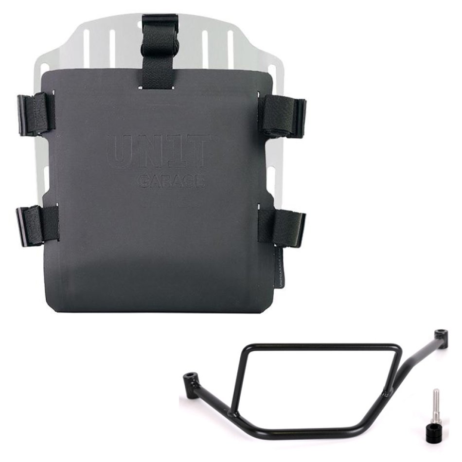 調整可能なハイパロンフロントとクイックカップリングを備えたアルミニウムバッグホルダー + BMW F450GS フレーム 左