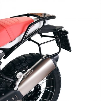 調整可能なハイパロンフロントとクイックカップリングを備えたアルミニウムバッグホルダー + BMW R12 G/S フレーム 左