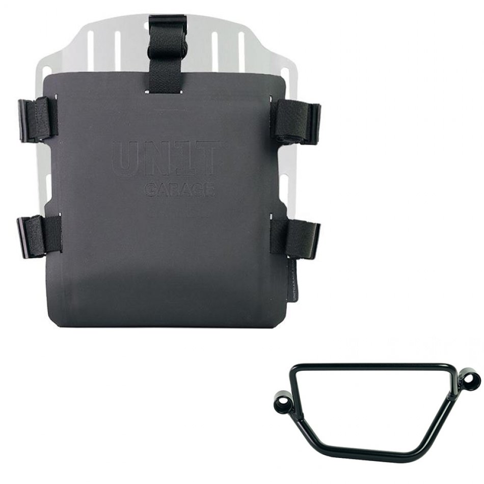 調整可能なハイパロンフロントとクイックカップリングを備えたアルミニウムバッグホルダー + ホンダ GB350S フレーム  左