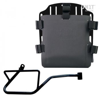 調整可能なハイパロンフロントとクイックカップリングを備えたアルミニウムバッグホルダー + Moto Guzzi V7 EURO5 PLUS フレーム (2025年以降) 右