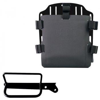 調整可能なハイパロンフロントとクイックカップリングを備えたアルミニウムバッグホルダー + ロイヤルエンフィールド Hunter 350 右フレーム